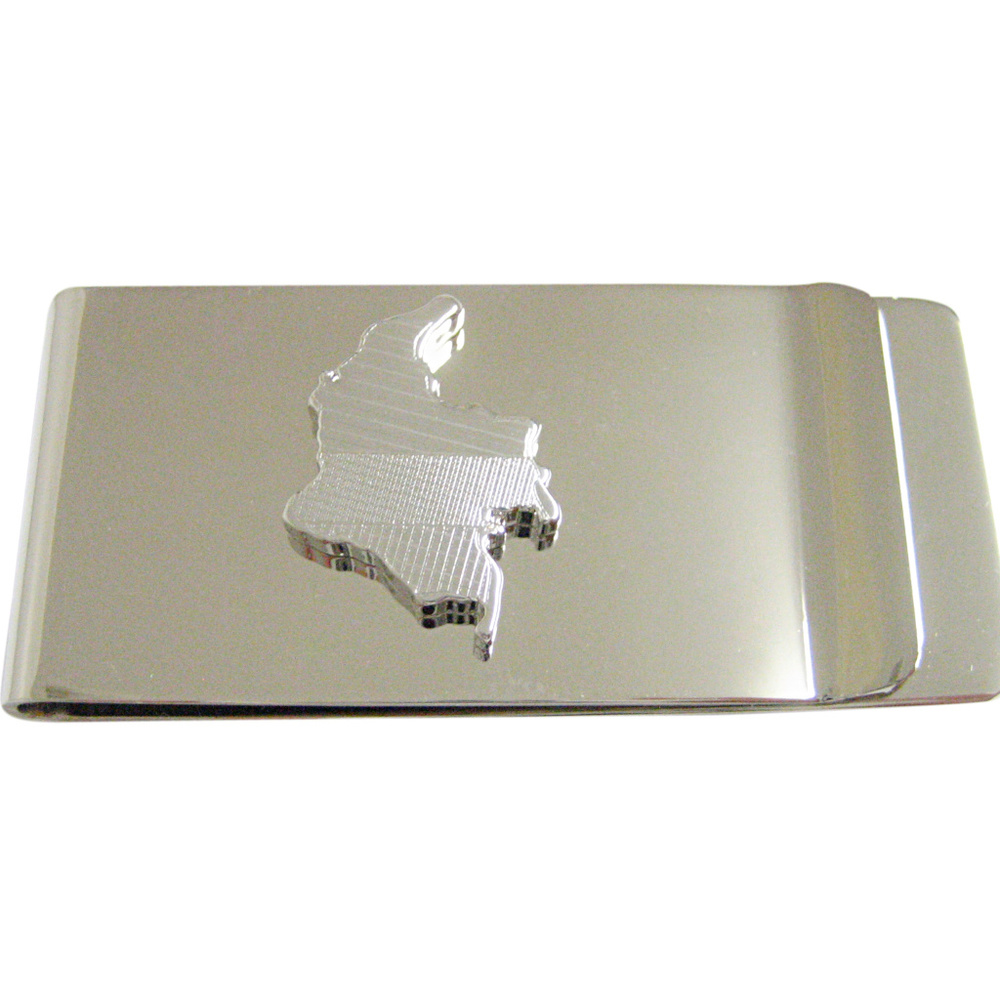 Colombia Map Shape and Flag Design Money Clip